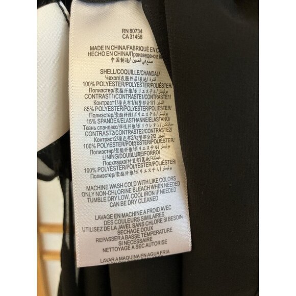 BCBGMaxAzria Bianca Top Black Chiffon & Sequined Eyelet, Blouse XXSmall - Picture 13 of 13